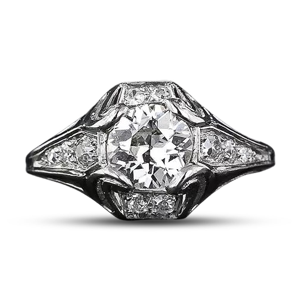 1.01 Carat Art Deco Diamond Ring by Walton & Co - 6
