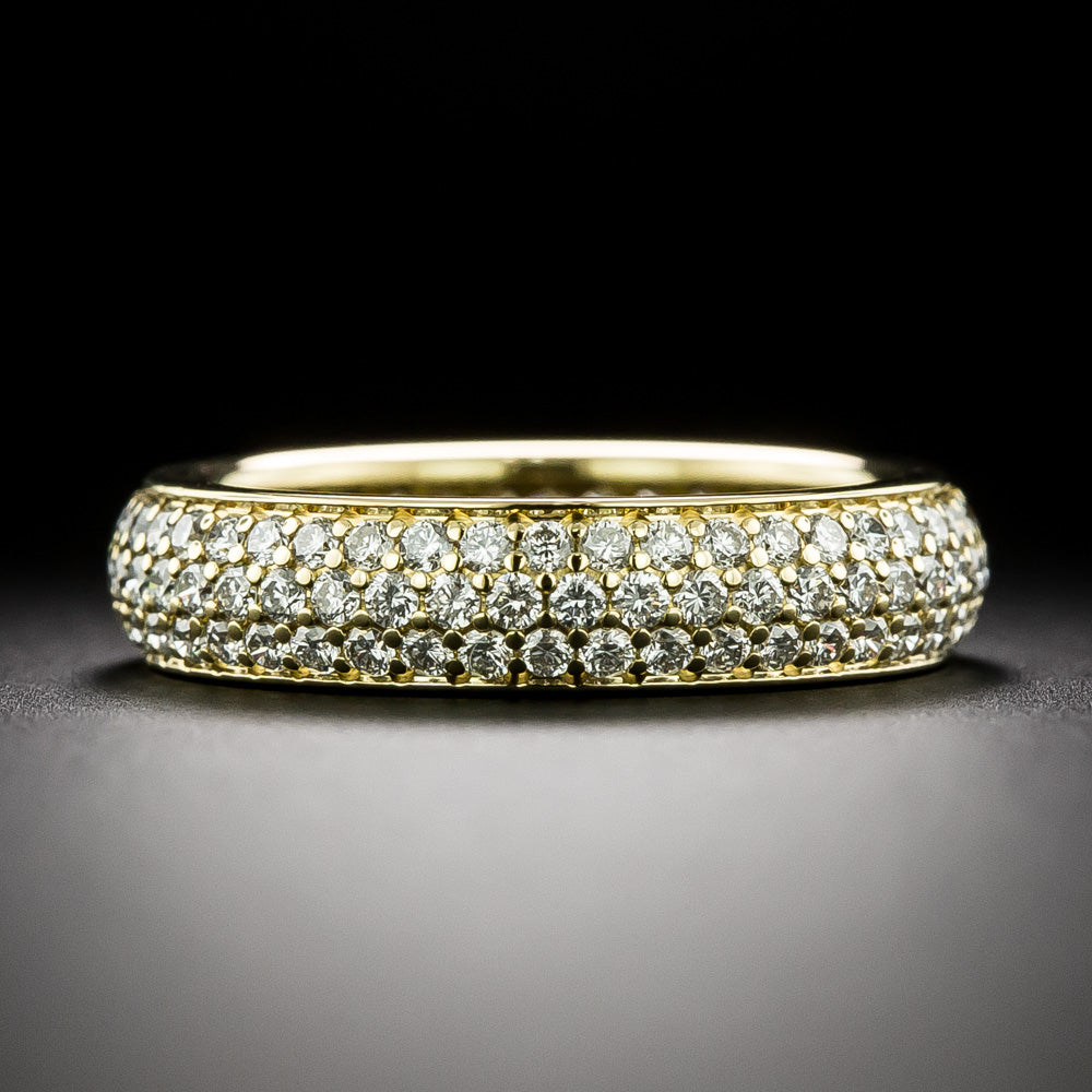 18K Pavé Diamond Eternity Band, Size 6 3/4 - 3