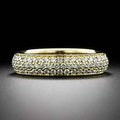 18K Pavé Diamond Eternity Band, Size 6 3/4 - 3