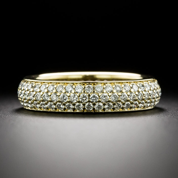 18K Pavé Diamond Eternity Band, Size 6 3/4