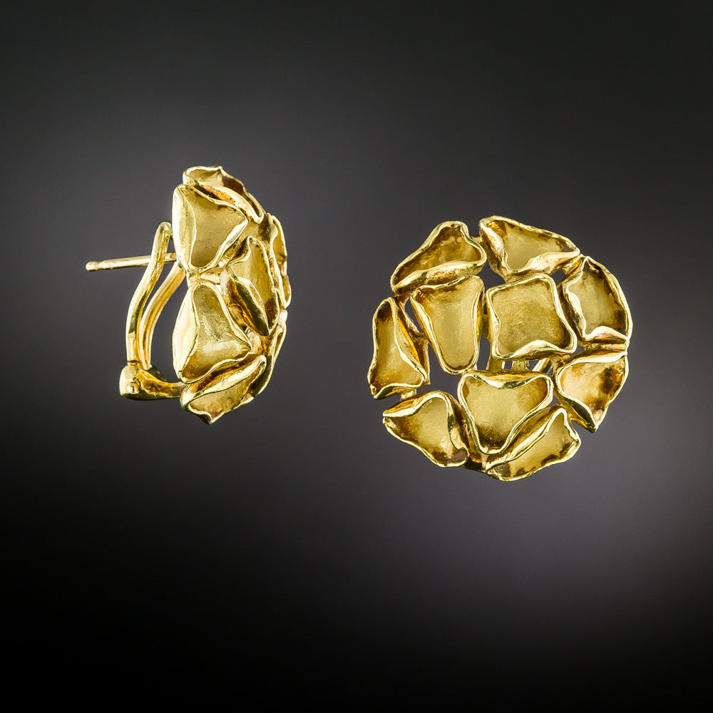 1960s Free-Form Gold Clip Earrings - 2