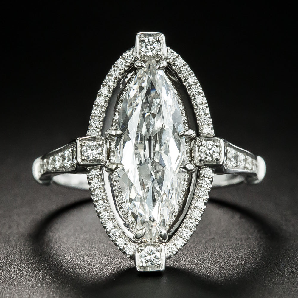 2.00 Carat Marquise-Cut Diamond Engagement Ring - GIA F VS1 - 1