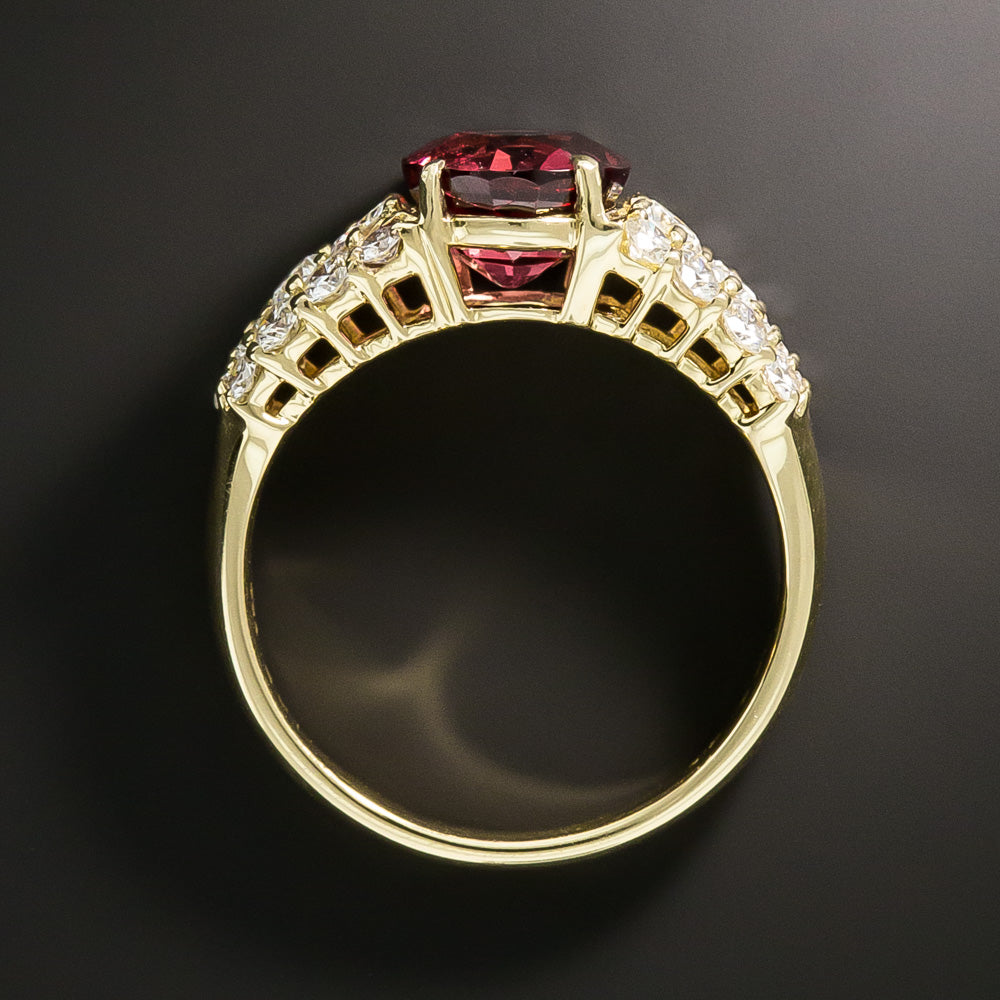 2.01 Carat Spinel and Pave Diamond Ring - 5
