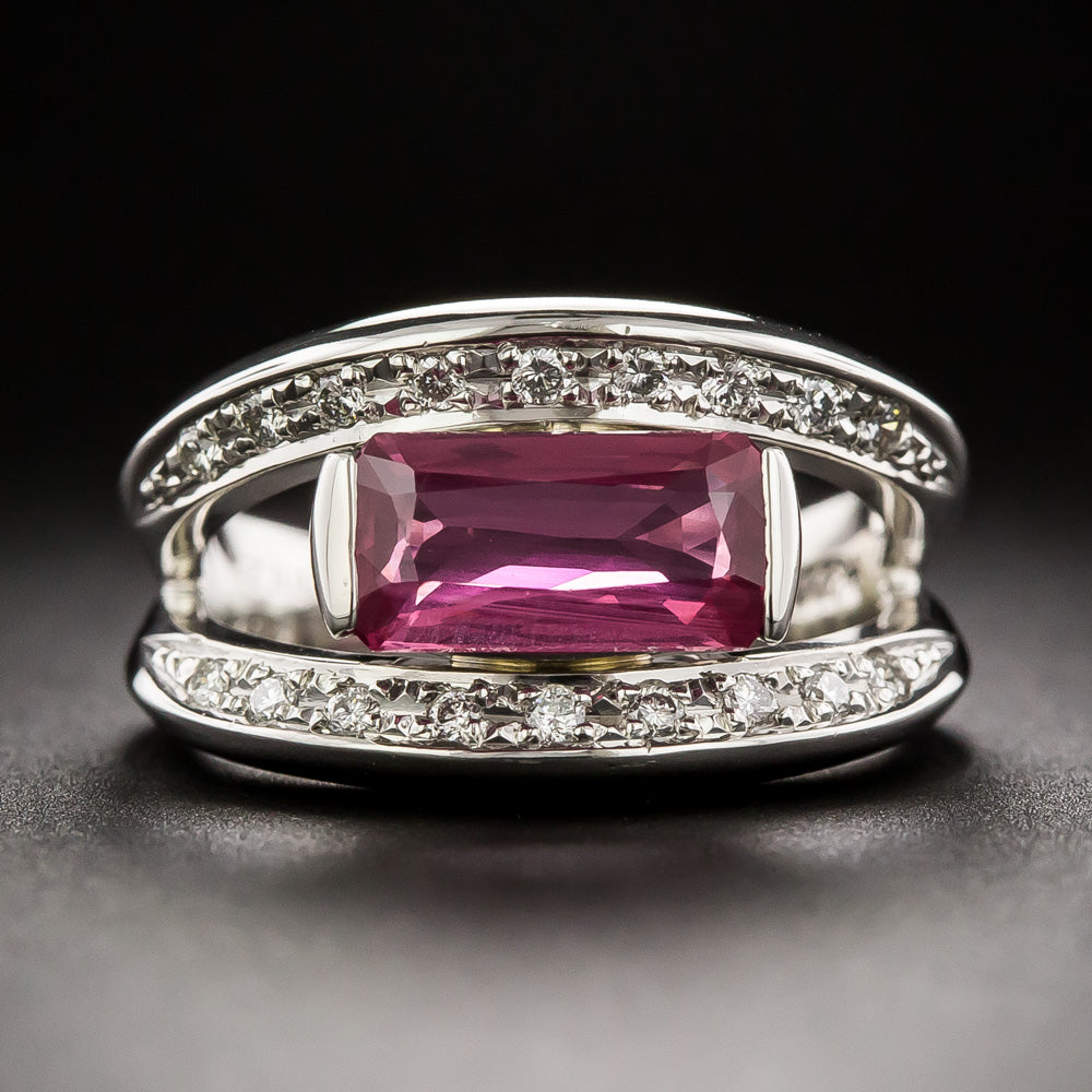 2.02 Carat No-Heat Pink Sapphire and Diamond Ring - GIA - 2