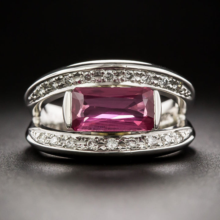 2.02 Carat No-Heat Pink Sapphire and Diamond Ring - GIA