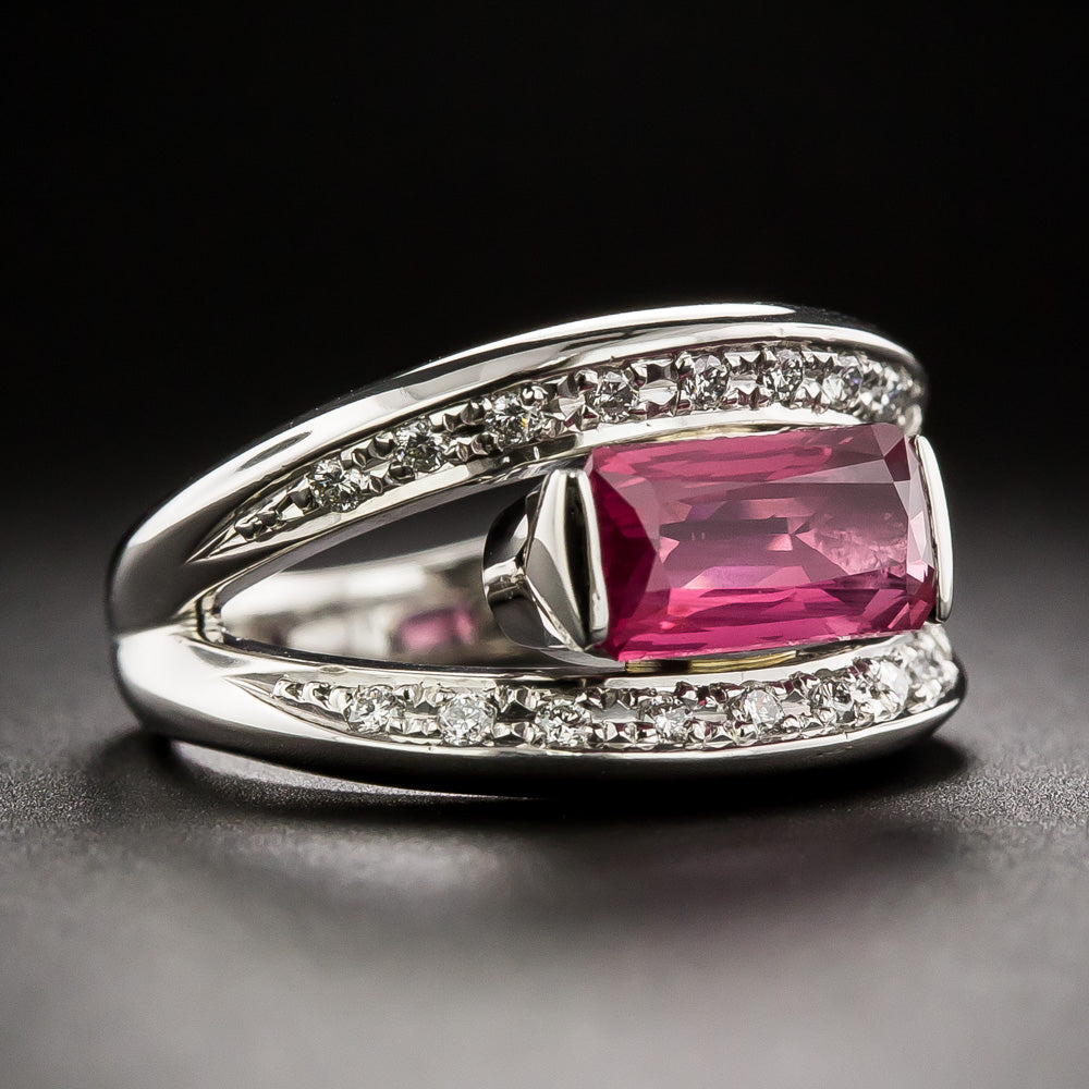 2.02 Carat No-Heat Pink Sapphire and Diamond Ring - GIA - 3