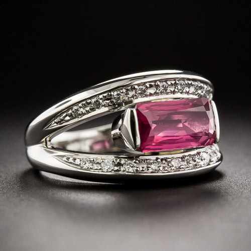 2.02 Carat No-Heat Pink Sapphire and Diamond Ring - GIA - 3