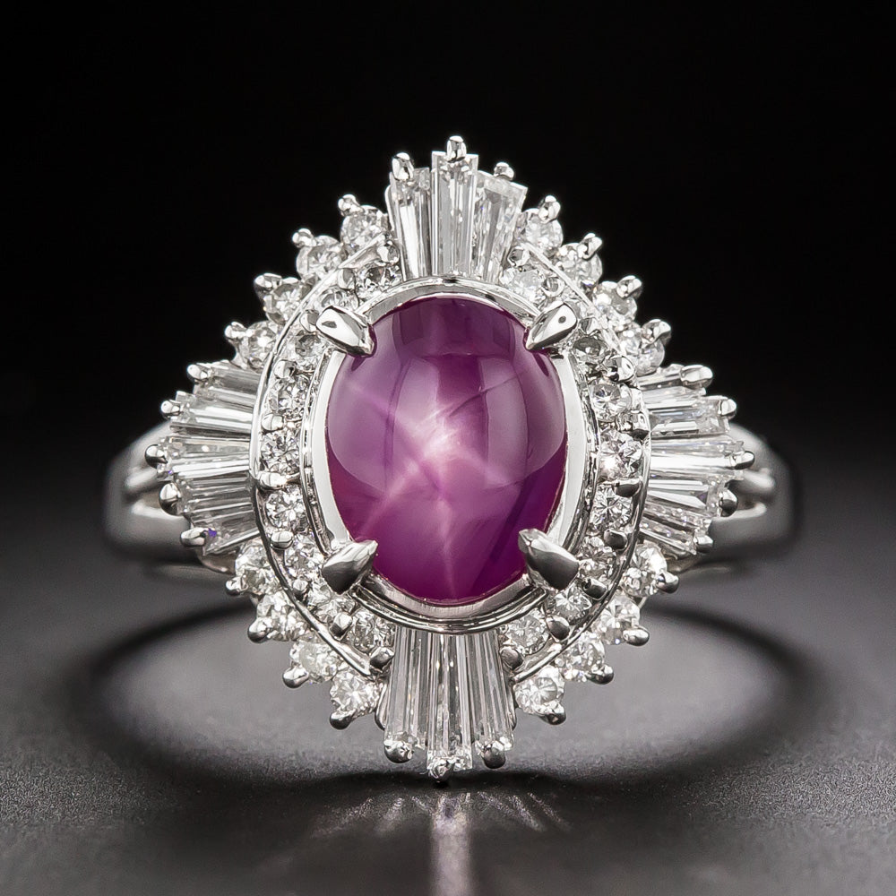 2.93 Carat Star Ruby and Diamond Halo Ring - 3