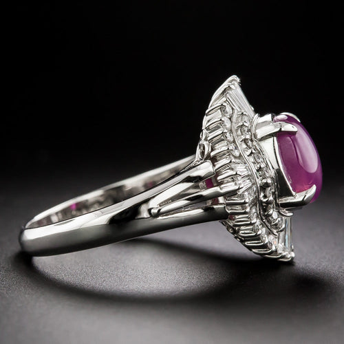 2.93 Carat Star Ruby and Diamond Halo Ring - 4