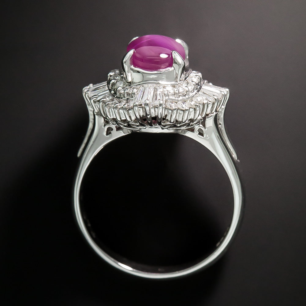 2.93 Carat Star Ruby and Diamond Halo Ring - 5