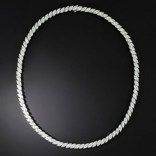 24.00 Carat Marquise-Cut Diamond Rivière Necklace  - 2