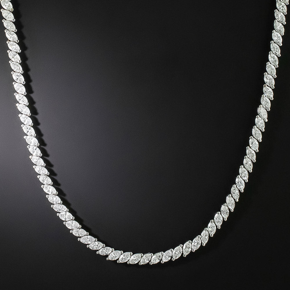24.00 Carat Marquise-Cut Diamond Rivière Necklace  - 3
