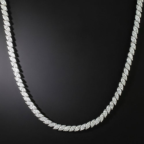 24.00 Carat Marquise-Cut Diamond Rivière Necklace  - 3