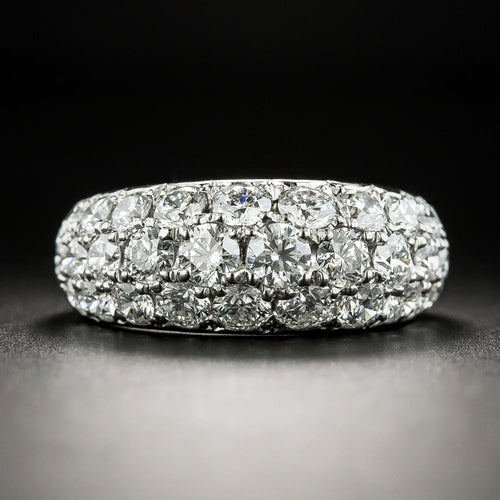 3.05 Carat Total Weight Diamond Three Row Dome Ring - 3