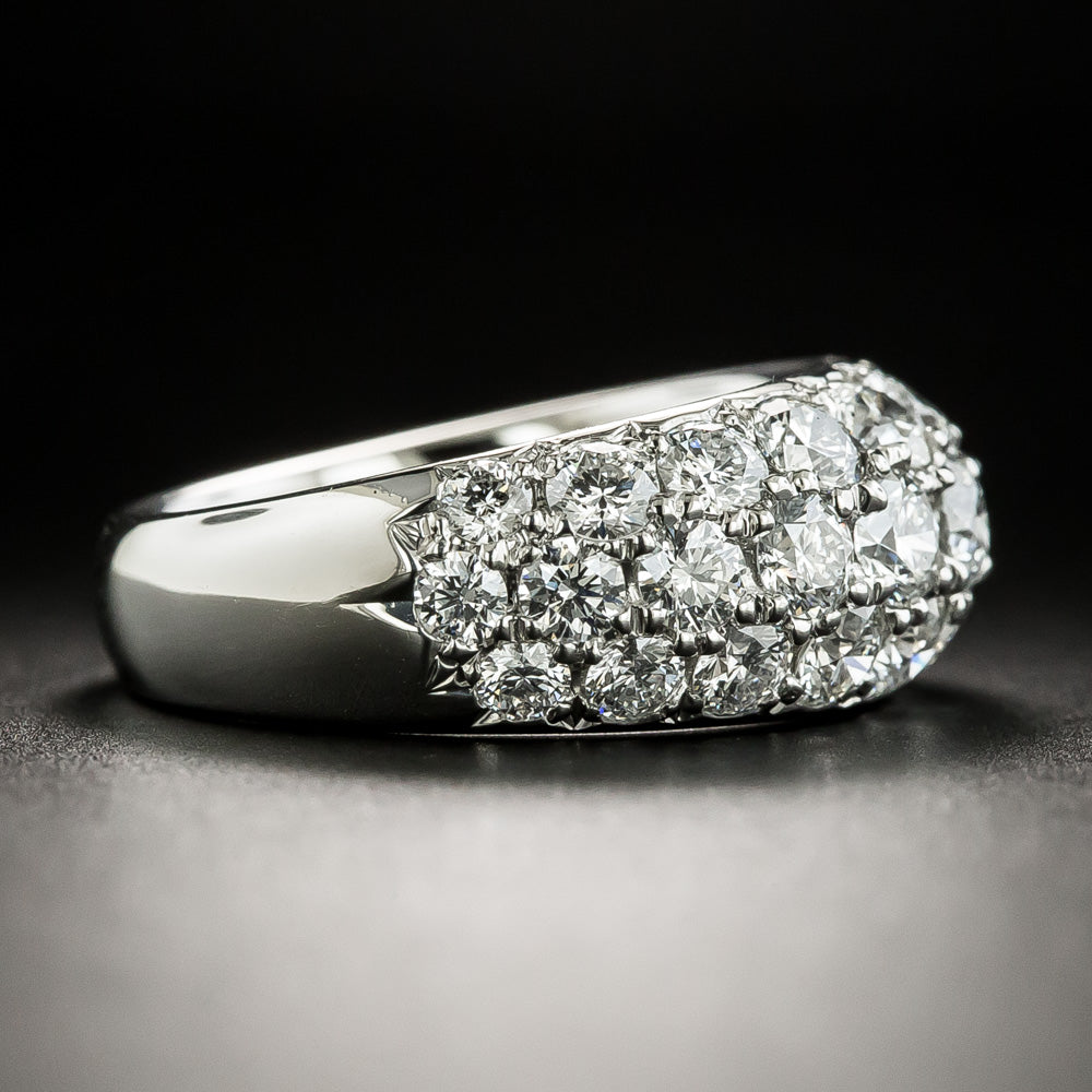 3.05 Carat Total Weight Diamond Three Row Dome Ring - 4