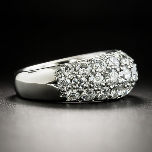 3.05 Carat Total Weight Diamond Three Row Dome Ring - 4
