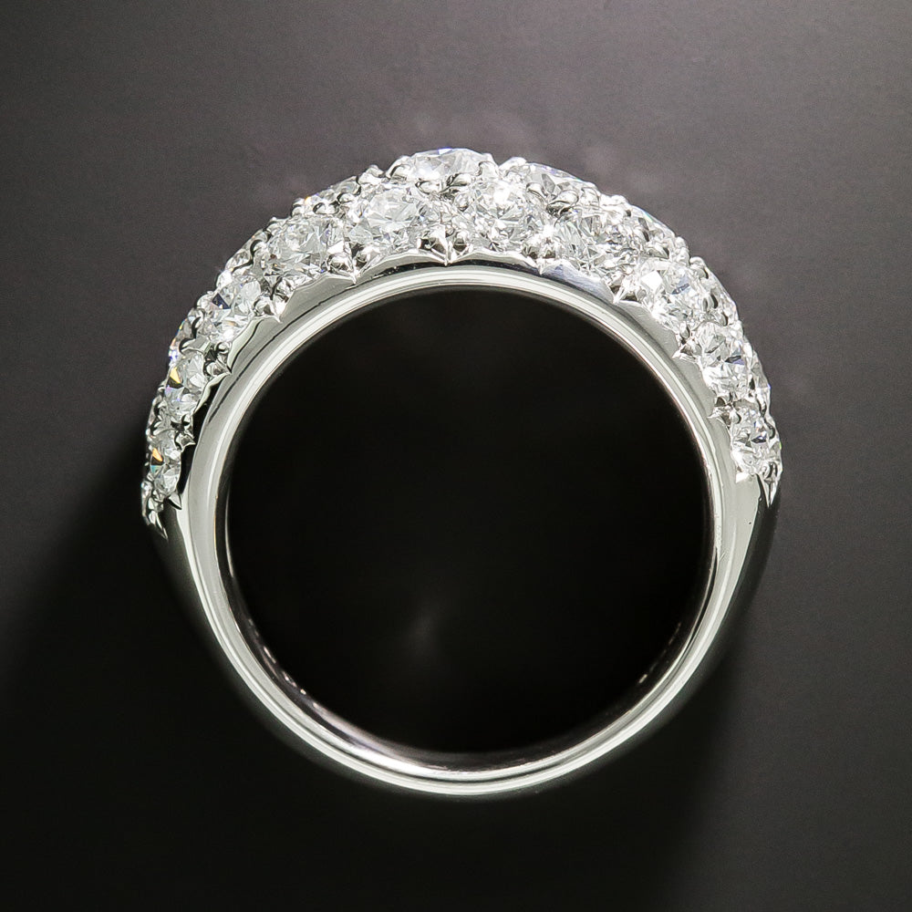 3.05 Carat Total Weight Diamond Three Row Dome Ring - 5