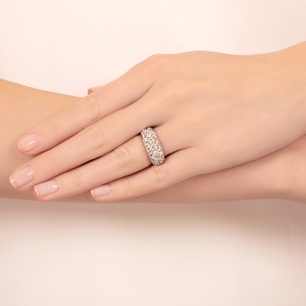 3.05 Carat Total Weight Diamond Three Row Dome Ring - 6