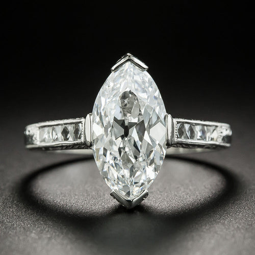 3.07 Carat 'Moval' Diamond Platinum Engagement Ring - GIA D SI1 - 2