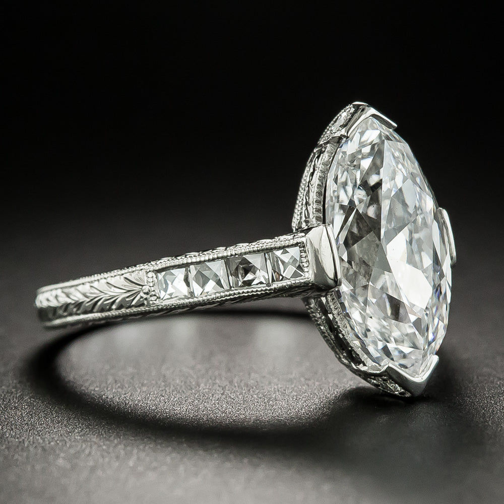 3.07 Carat 'Moval' Diamond Platinum Engagement Ring - GIA D SI1 - 3