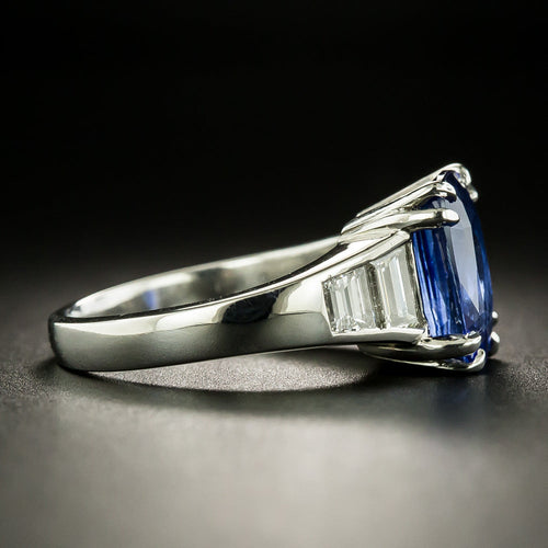  3.71 Carat Ceylon Sapphire and Diamond Ring - 3