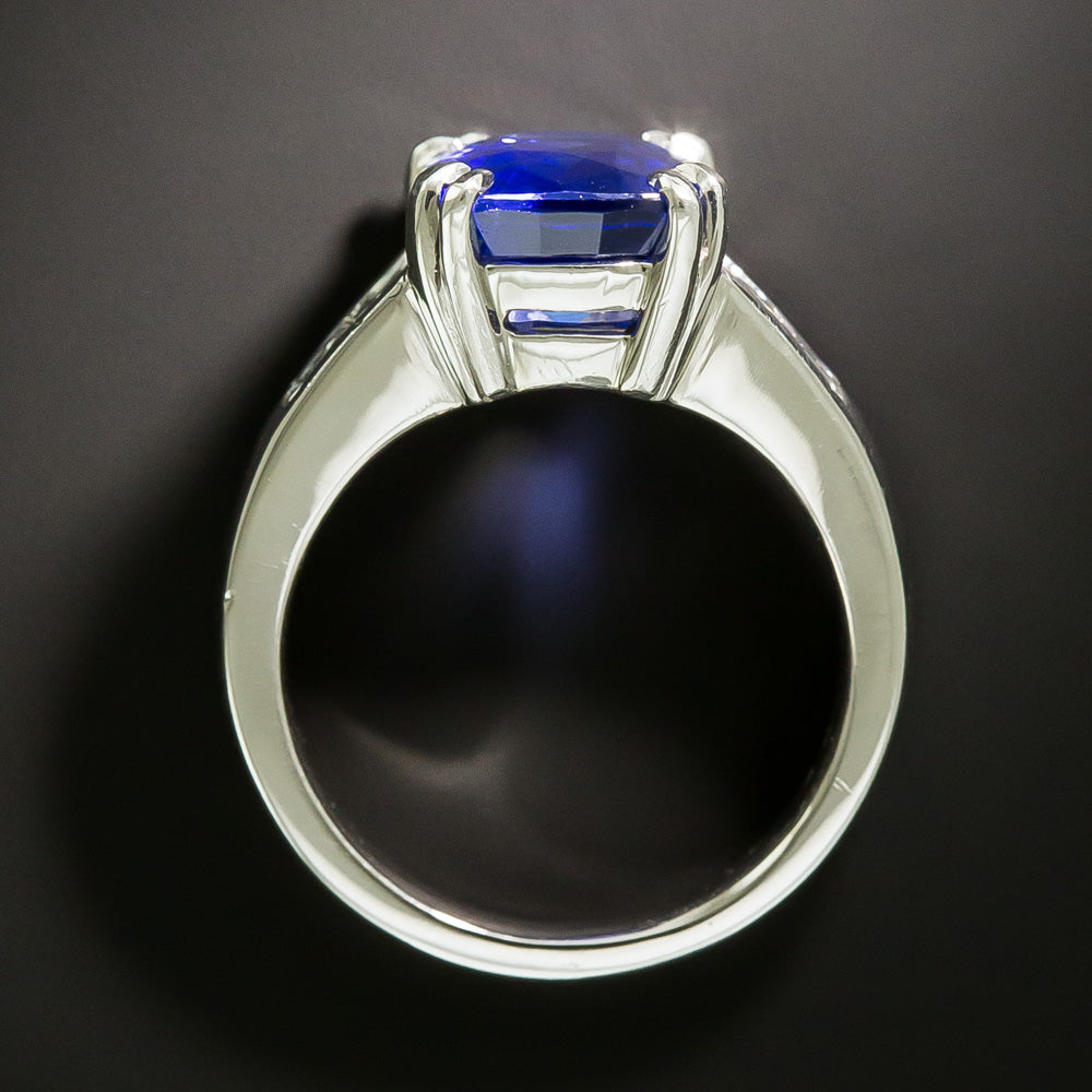  3.71 Carat Ceylon Sapphire and Diamond Ring - 4