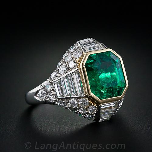 5.00 Carat Emerald Diamond Ring - 1