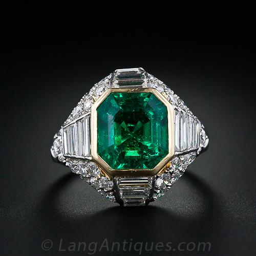 5.00 Carat Emerald Diamond Ring - 3