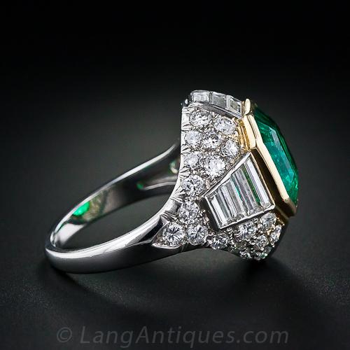5.00 Carat Emerald Diamond Ring - 4