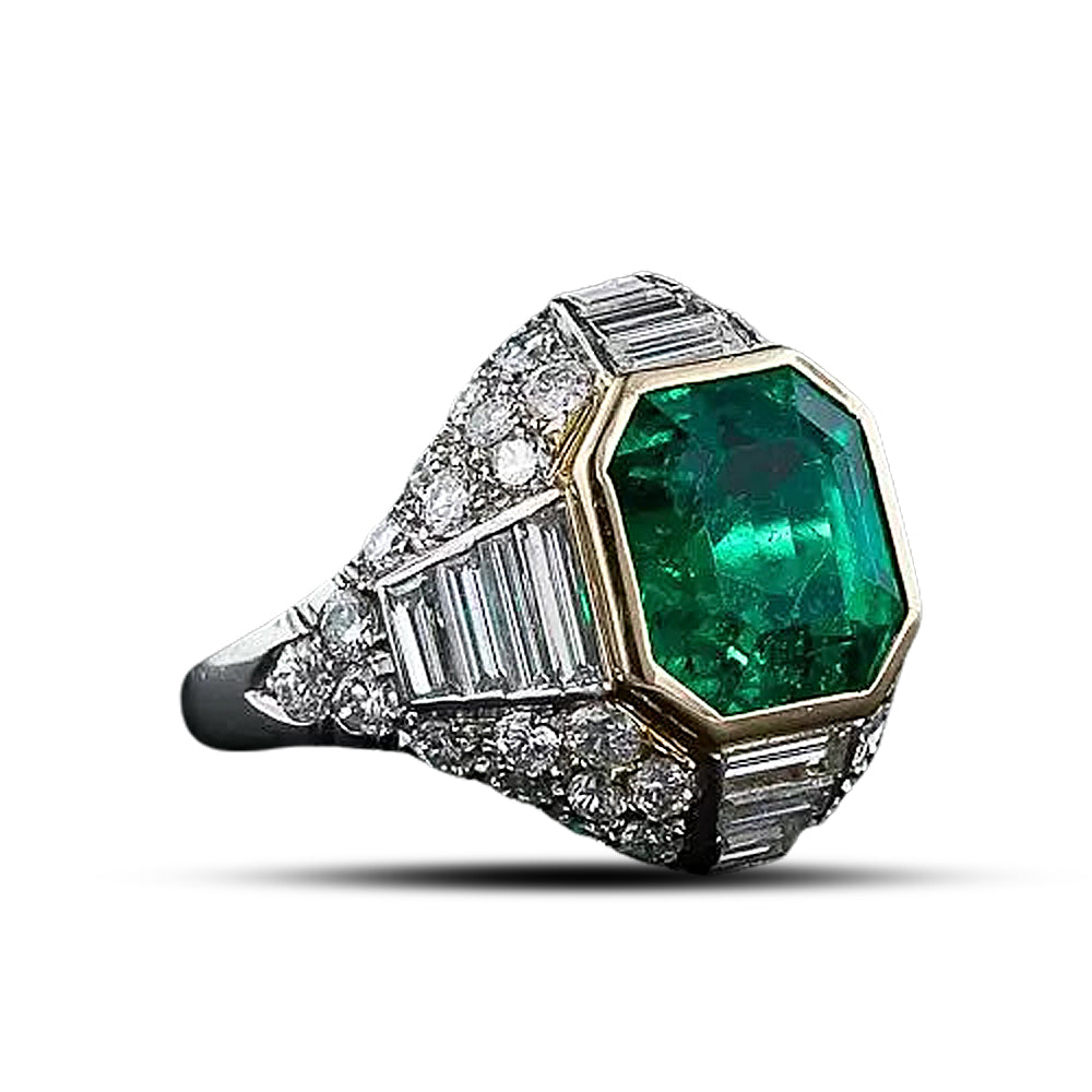 5.00 Carat Emerald Diamond Ring - 6