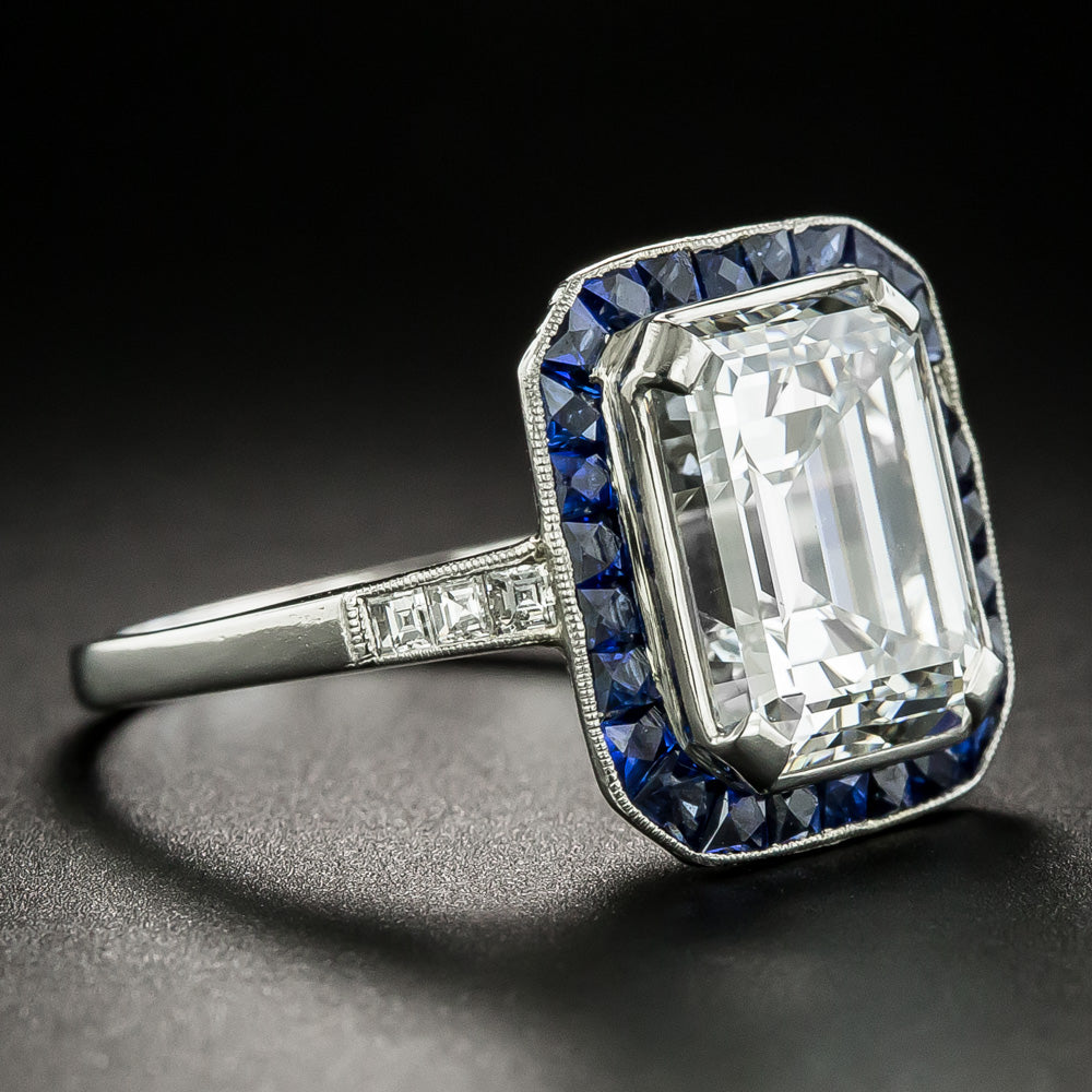5.11 Carat Emerald-Cut Diamond Art Deco Ring - GIA E VVS2 - 2