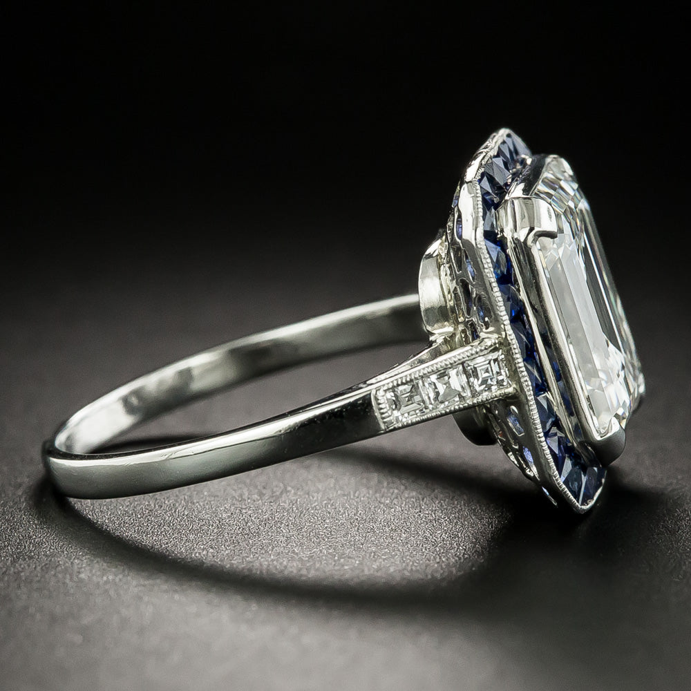 5.11 Carat Emerald-Cut Diamond Art Deco Ring - GIA E VVS2 - 3