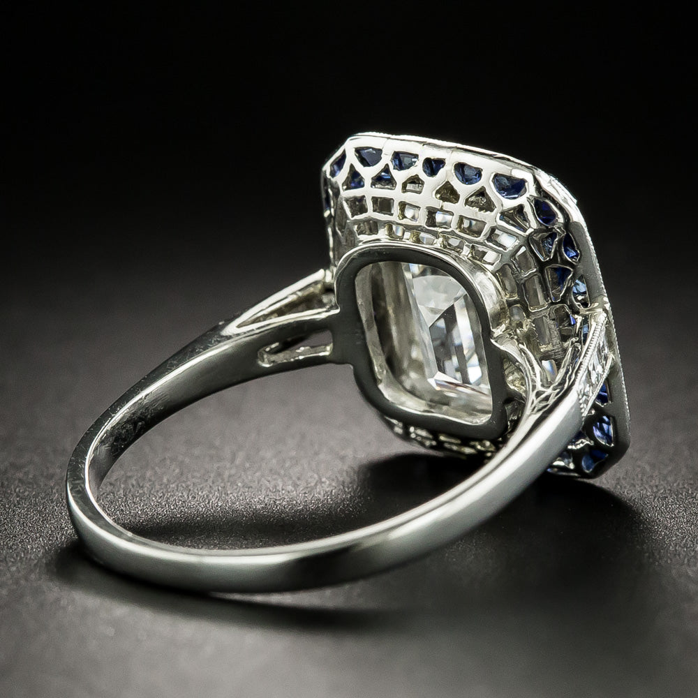 5.11 Carat Emerald-Cut Diamond Art Deco Ring - GIA E VVS2 - 4