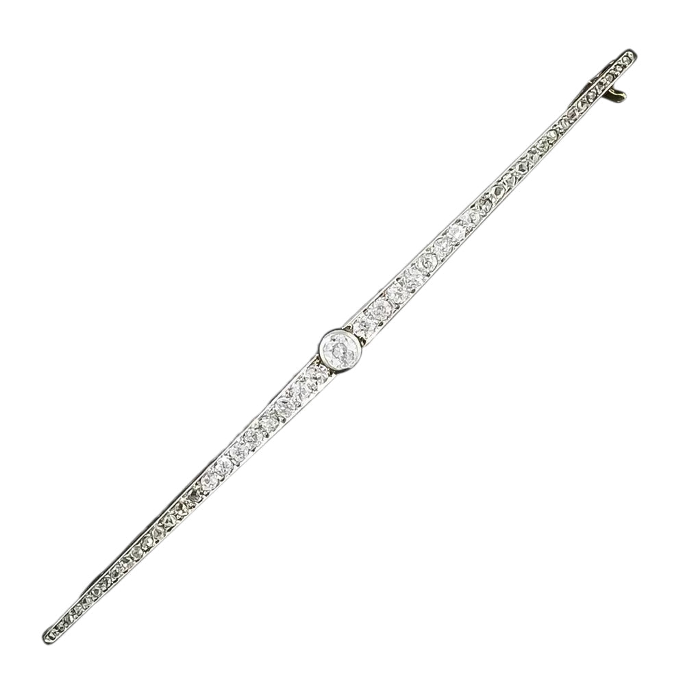 Extra Long Edwardian Diamond Bar Pin