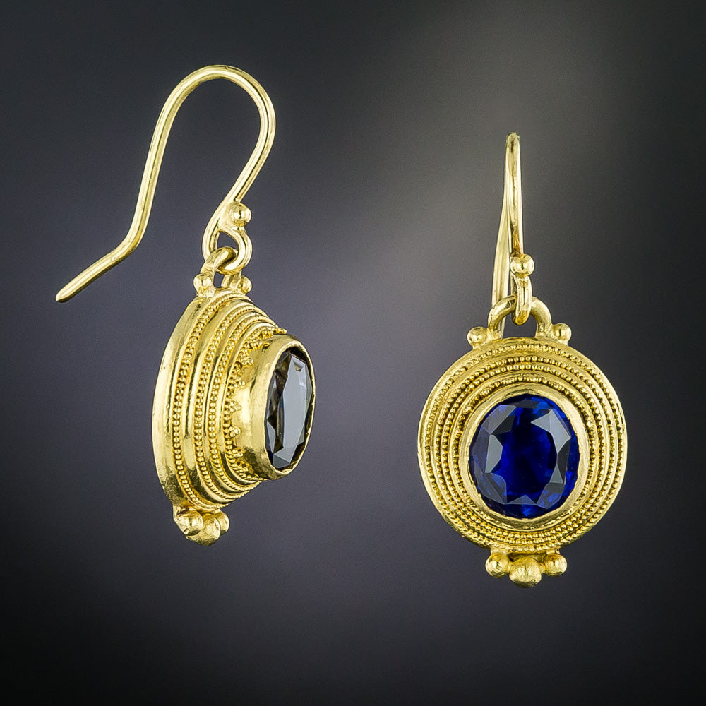 6.17 Carat Total No-Heat Sapphire Drop Earrings - 4