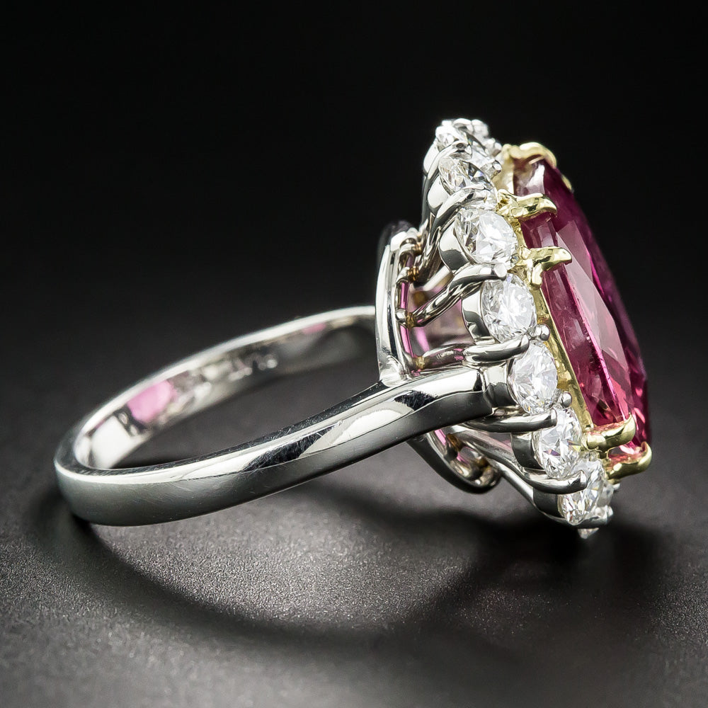 9.82 Carat Thai Ruby and Diamond Ring - GIA - 9