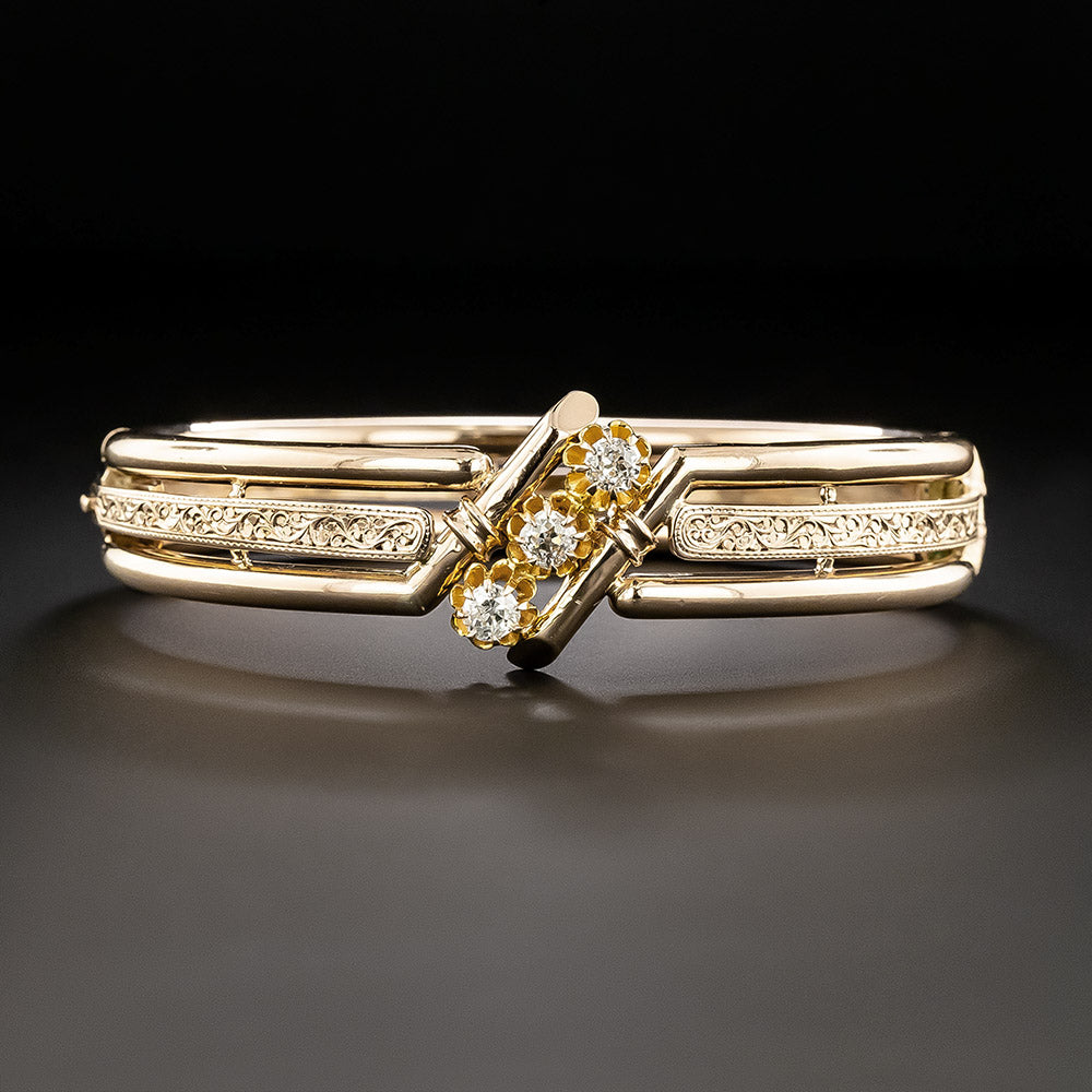 Antique Austro-Hungarian Diamond Bangle Bracelet  - 2