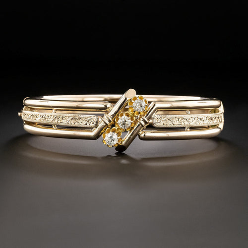 Antique Austro-Hungarian Diamond Bangle Bracelet  - 2