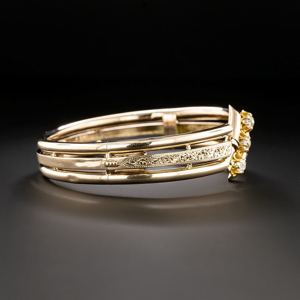 Antique Austro-Hungarian Diamond Bangle Bracelet  - 3