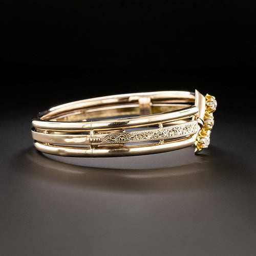 Antique Austro-Hungarian Diamond Bangle Bracelet  - 3