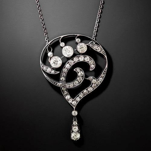 Antique Austro-Hungarian Diamond Pendant/Brooch  - 4