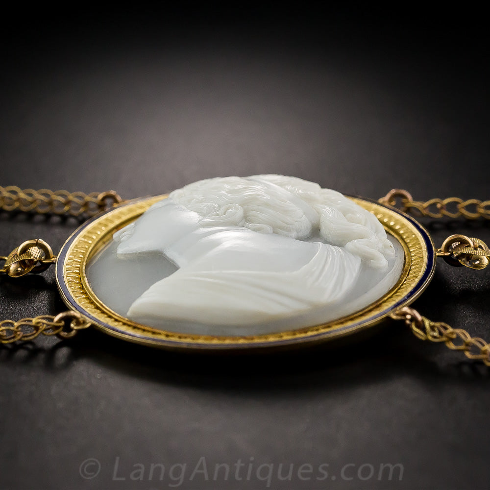 Antique Cameo Necklace and Earrings Set - 12