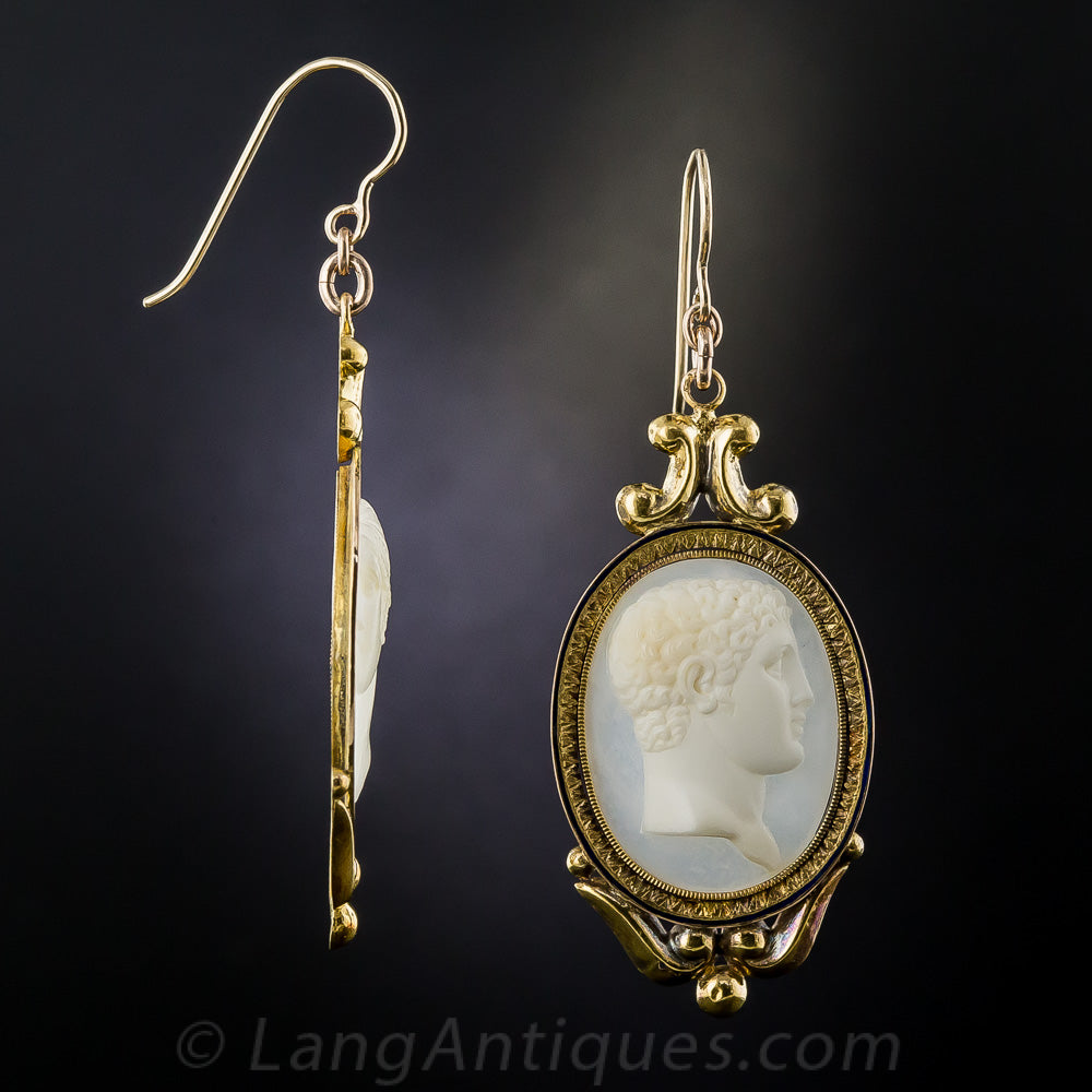 Antique Cameo Necklace and Earrings Set - 9