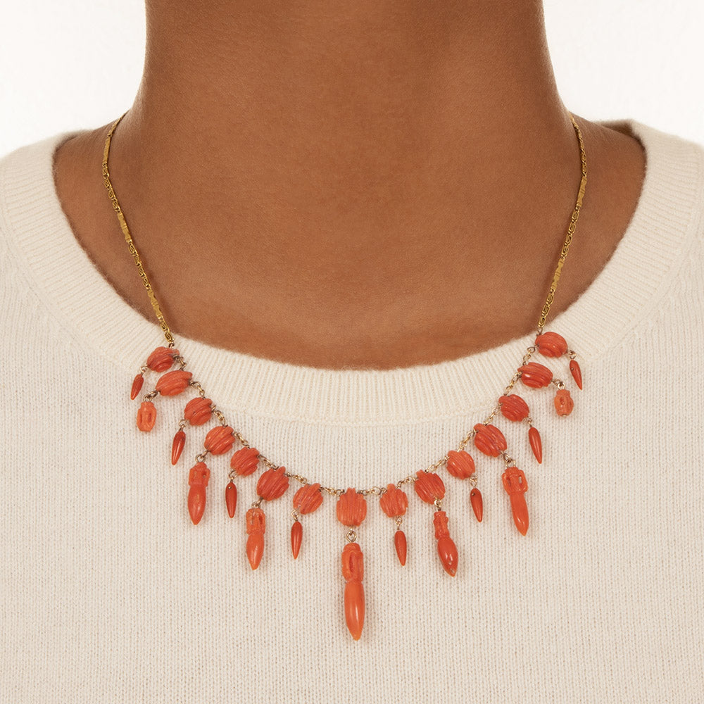 Antique Coral Amphora Necklace  - 3