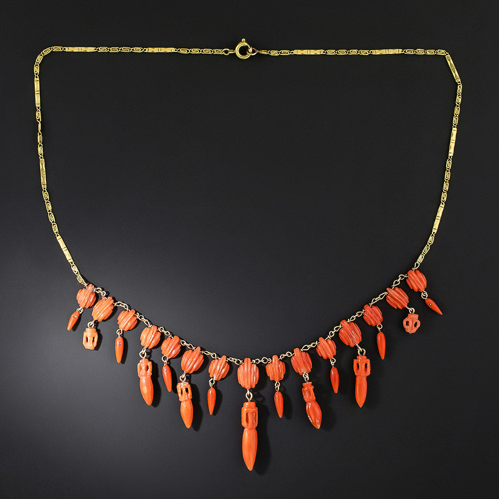Antique Coral Amphora Necklace  - 3