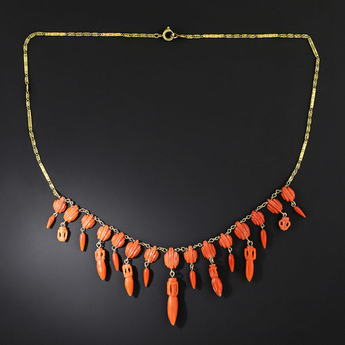 Antique Coral Amphora Necklace  - 3