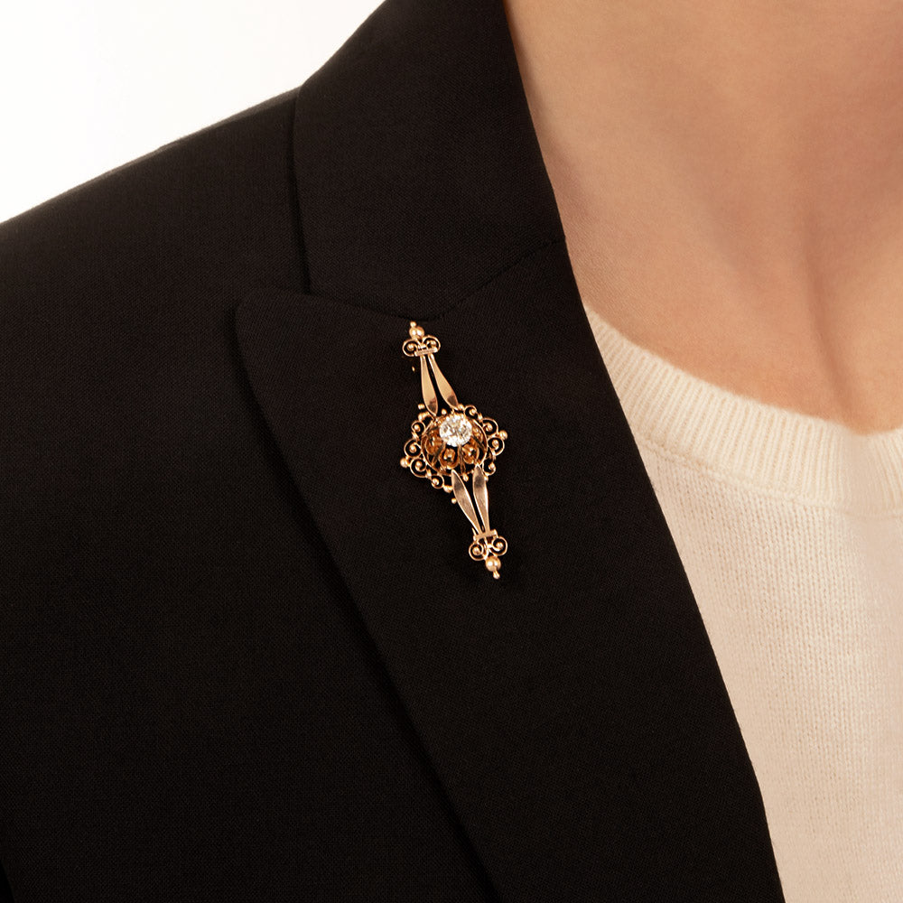 Antique Diamond Brooch, Circa 1890 - 4