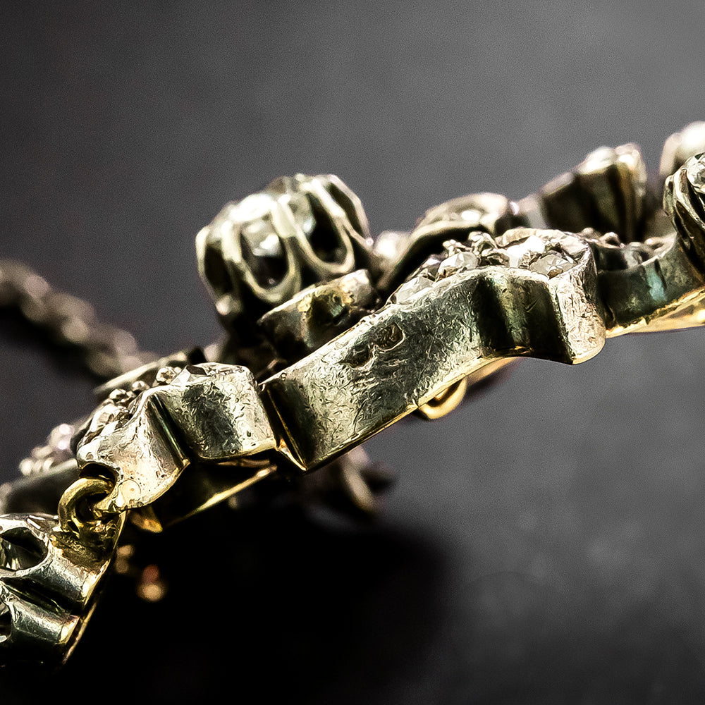 Antique Diamond Peacock Fan Necklace, France - 3
