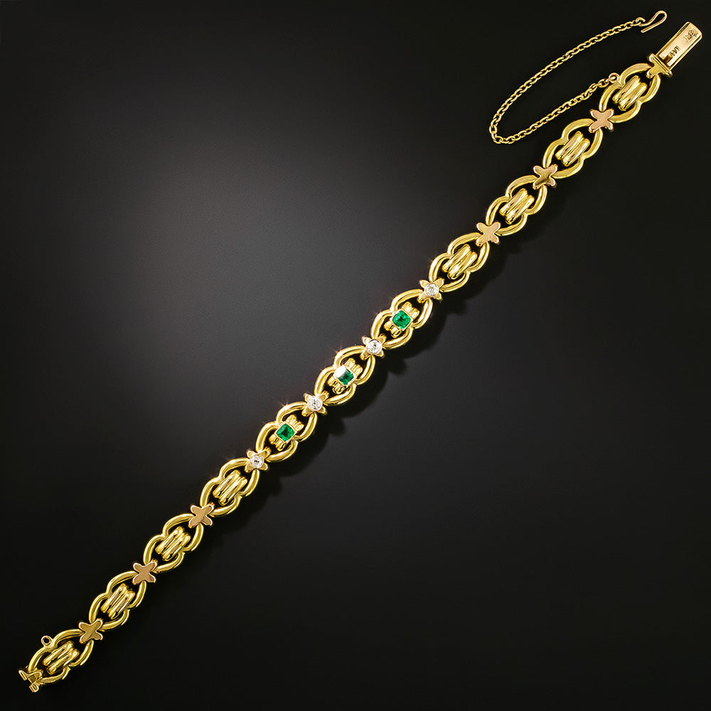 Antique Emerald and Diamond Bracelet, Austro-Hungary - 2
