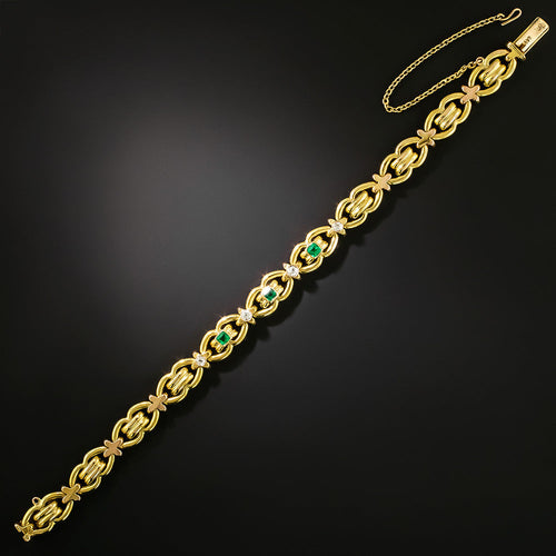 Antique Emerald and Diamond Bracelet, Austro-Hungary - 2